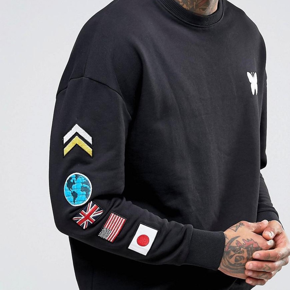 NWOT Good For Nothing Sweatshirt with Sleeve Print